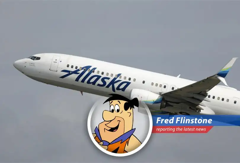 Fred Flinstone reports on Alaska Airlines' new route to Rome, thanks to a dino-sized merger and those fancy Dreamliner jets!