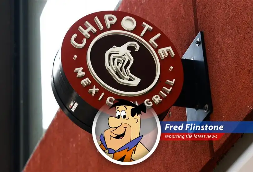 Fred Flinstone reports on Chipotle's recent financial woes, blaming everything from bad weather to Wilma's cooking!
