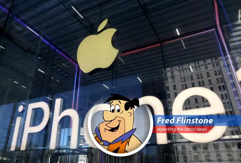 Fred Flinstone reports on the ever-changing world of stocks, featuring Apple, Amazon, India, and the genius of Jim Cramer, with a side of good old-fashioned caveman confusion.