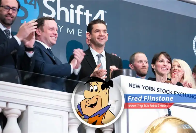 Fred Flinstone reports on the wild ride of Fintech stocks like Shift4, Upstart, and PayPal – it's a real Bedrock rollercoaster!