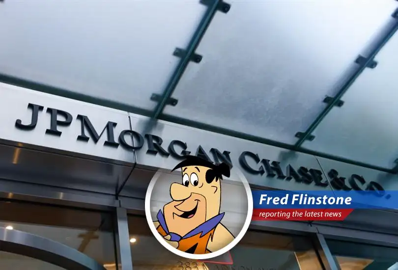 Fred Flintstone reports on how AI might shake up Bedrock's banking scene, potentially making some jobs extinct, just like the dinosaurs!