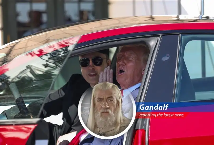 Gandalf reports on Elon Musk's rededication to Tesla, positive developments in US trade, and their impact on the stock market, mixed with a touch of wizardly humor and caution.