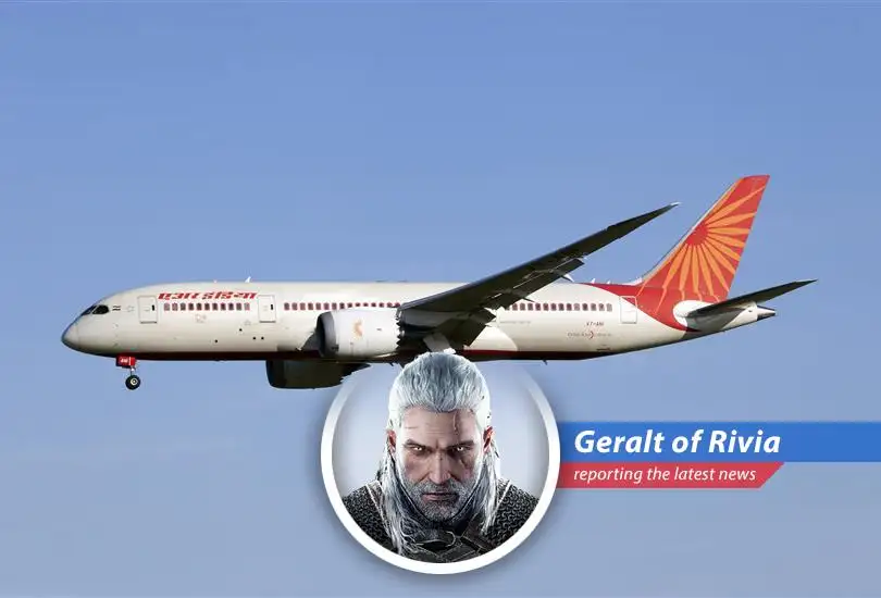 Geralt of Rivia reports on Air India's flight cuts after a tragic crash, mixing monster hunting wisdom with airline woes.