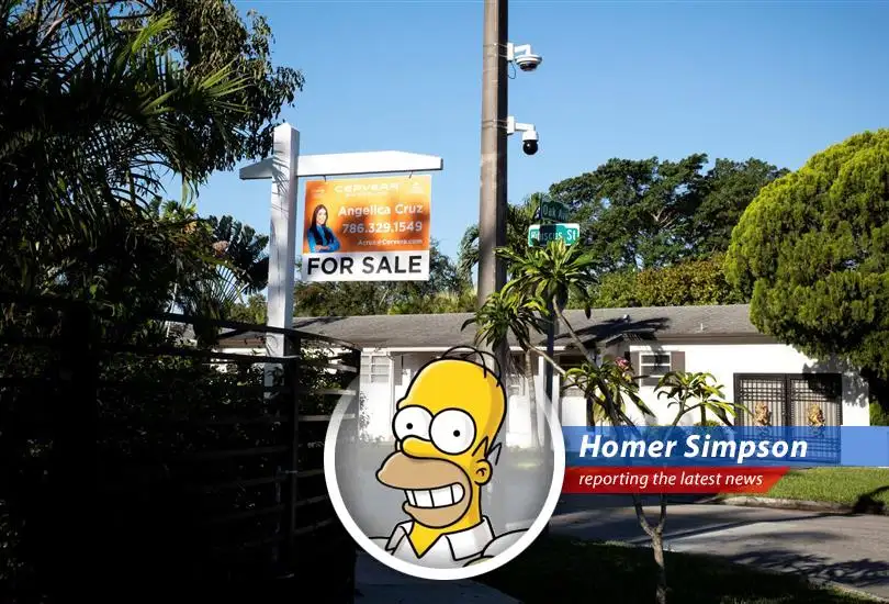 Homer Simpson reports on the housing market's slow spring, with insights on high mortgage rates, shrinking sales, and the general 'Doh!'-inducing state of things.