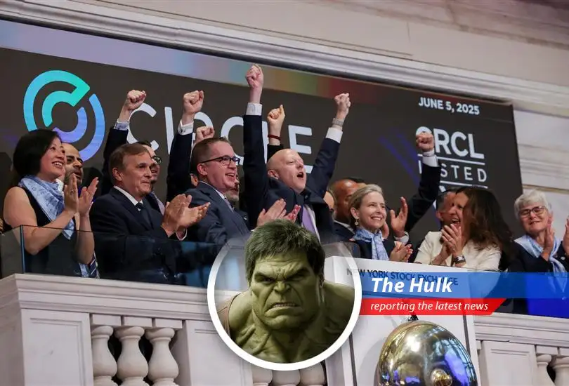 Hulk reports on the wild ride of Circle and Coinbase stocks, where money makes Hulk confused but green means good!
