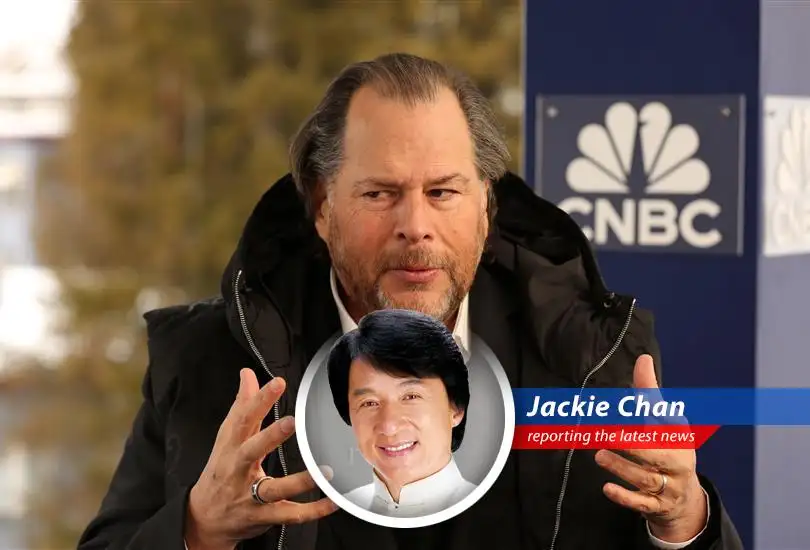 Jackie Chan shares his humorous take on Salesforce CEO Marc Benioff's announcement about AI automating workloads, and the potential impact on jobs – is it time for robots to learn Kung Fu?