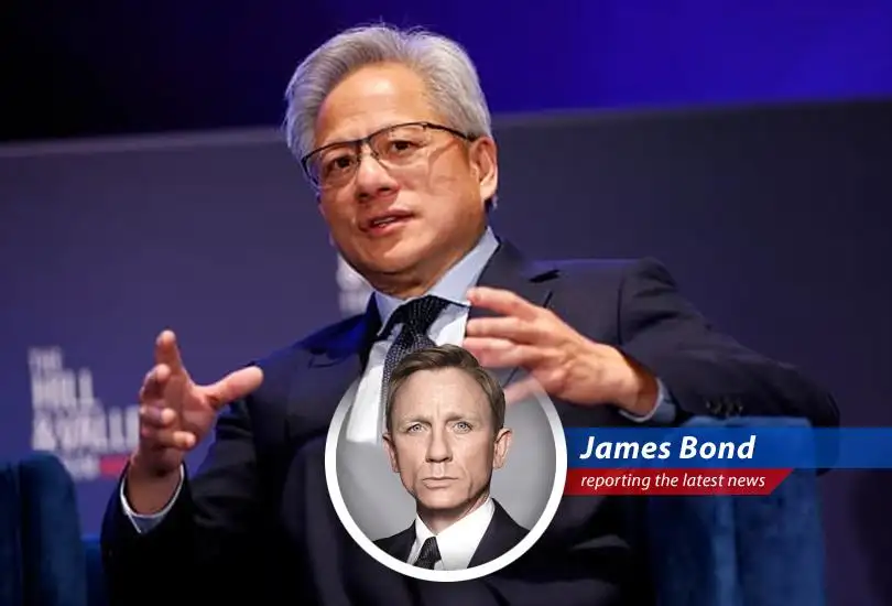 James Bond deciphers Jensen Huang's advice on leveraging AI, turning chatbot queries into a skill worthy of a superspy.