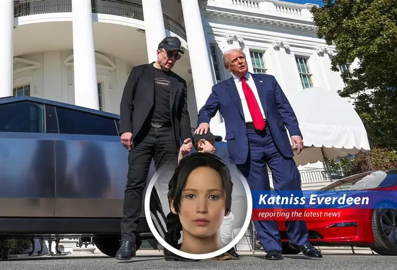 Katniss Everdeen reports on Elon Musk's tariff troubles, Tesla's financial woes, and his, shall we say, *interesting* relationship with President Trump.