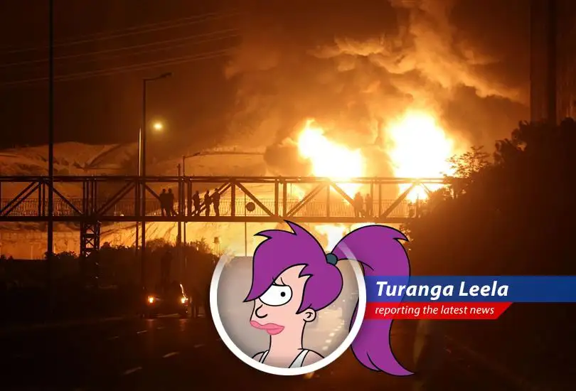 Leela reports on the oil market chaos as the U.S. enters the Iran-Israel conflict, potentially closing the Strait of Hormuz and sending gas prices soaring higher than Zoidberg's hopes for romance.