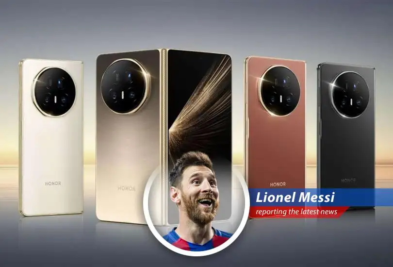 Lionel Messi humorously reviews Honor's latest foldable phone, highlighting its challenge to Samsung in the foldable market.