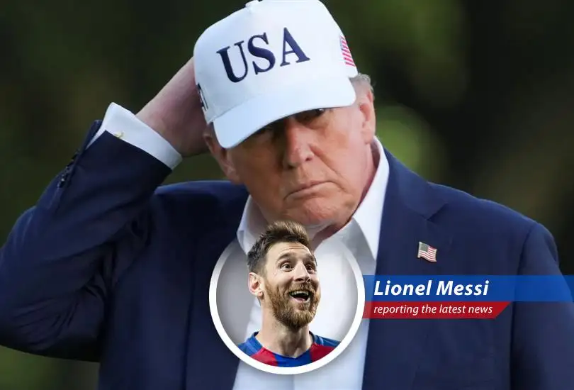 Lionel Messi reports on the US imposing 25% tariffs on Japan and South Korea, effective August 1st, with a touch of football flair.