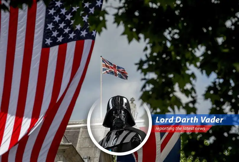 Lord Vader analyzes the potential trade deal between Britain and the U.S., questioning its true intentions and long-term consequences for the global… galaxy.