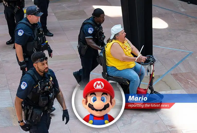 Mario reports on D.C. drama as protesters take a stand against proposed Medicaid cuts, leading to multiple arrests. It's-a me, reporting live!