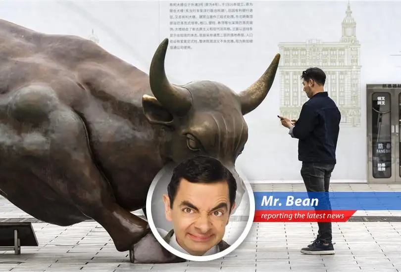 Mr. Bean deciphers the stock market's recovery, urging investors to diversify like he diversifies his sandwich fillings (mustard, jam, and a sprinkle of sprouts).