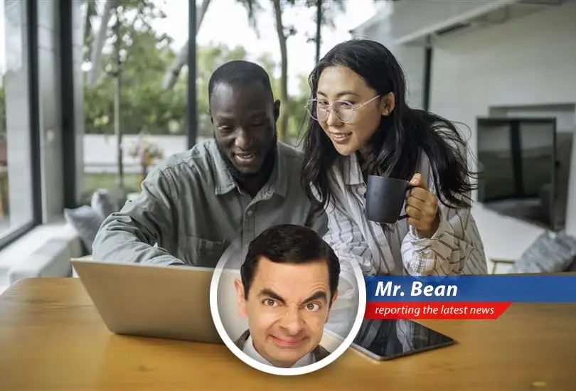 Mr. Bean navigates the stock market's ups and downs, offering bewildered investors tips on how to not end up with a turkey on their head.