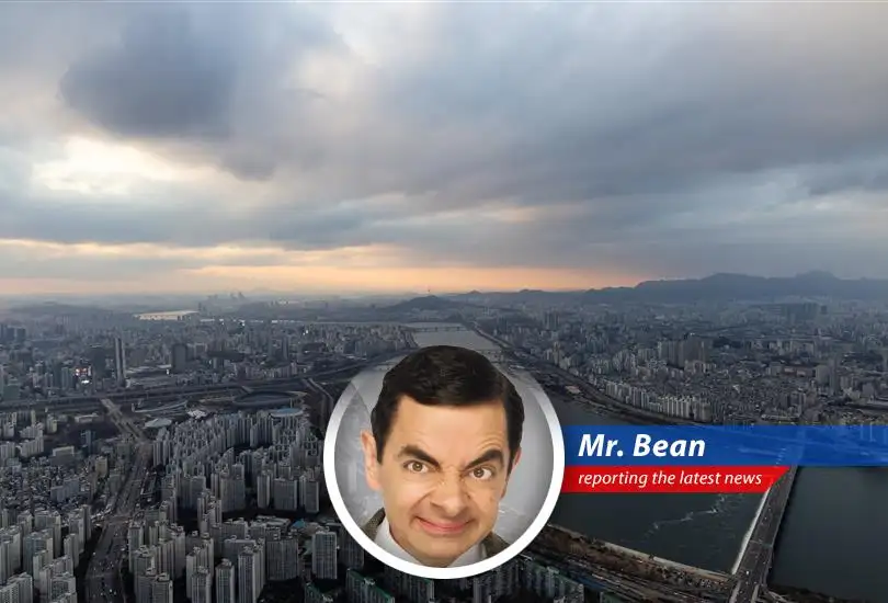 Mr. Bean reports on South Korea's surprising economic contraction and political turmoil, with a sprinkle of Teddy and a dash of disaster.