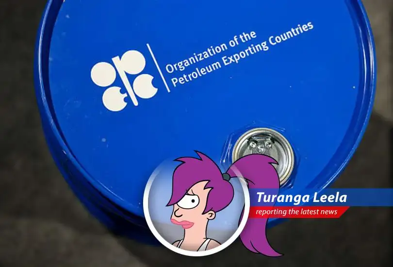 OPEC+ floods the market, sending oil prices into a four-year nosedive, while Leela ponders if this means cheaper Blernsball tickets... or maybe just a new eye!