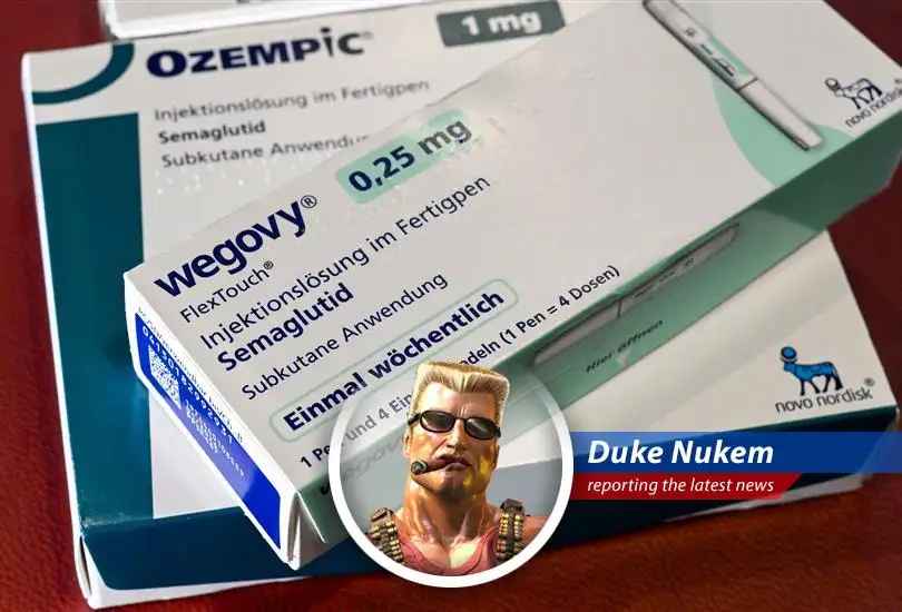 Popular weight loss drugs Ozempic and Wegovy linked to potential eye issues, but Duke Nukem is here to keep an eye on things.