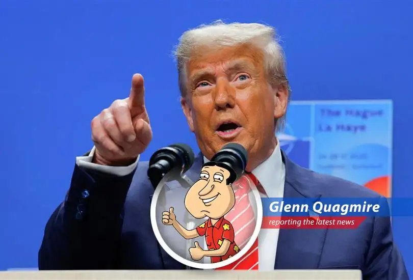 President Trump threatens to double trade costs for Spain if they don't meet the new NATO defense spending target, leaving Glen Quagmire wondering what kind of 'defense' they're really talking about.