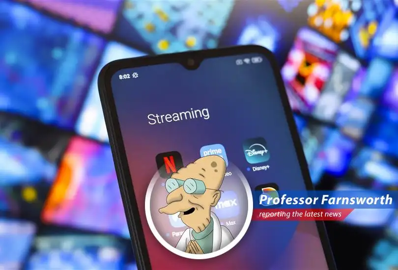 Professor Farnsworth analyzes the latest Nielsen report showing streaming's dominance, the rise of free platforms, and the impending doom of traditional TV.