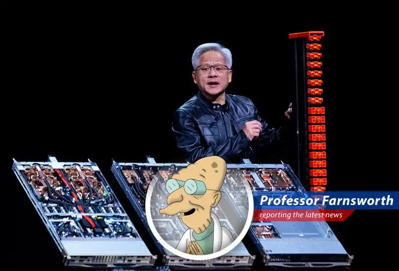 Professor Farnsworth dissects Nvidia's latest move to dominate the AI landscape with NVLink Fusion, questioning its potential benefits and catastrophic risks.