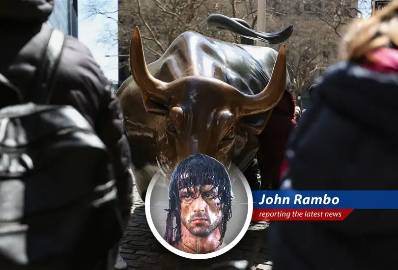 Rambo reports on how leveraged ETFs are attracting investors, but warns of potential risks as the market reacts to Trump's tariff policies, creating a volatile landscape reminiscent of a war zone.