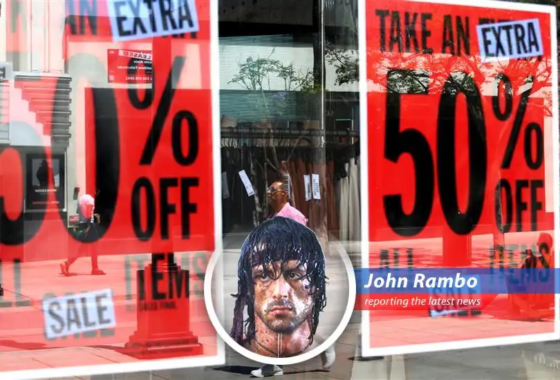 Retailers are using Trump's trade war as a marketing strategy, urging consumers to buy before tariffs hit, while smaller companies are struggling to survive.