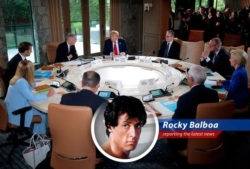 Rocky Balboa's take on the G7 summit, where world leaders talked tough on Iran, Israel, and the whole shebang in the Middle East – plus some jabber about Trump's tariffs.