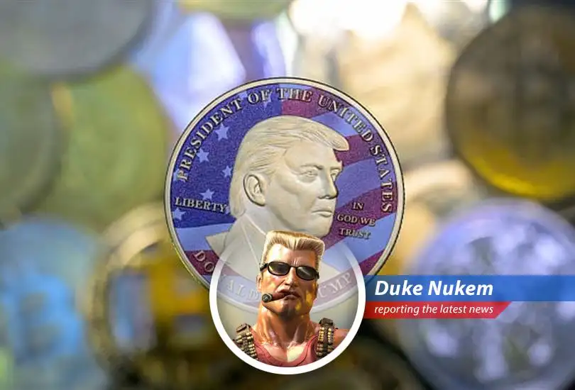 Senators Warren and Schiff cry foul over Trump's $TRUMP coin dinner, suspecting 'pay to play' corruption. But Duke Nukem knows, sometimes you gotta break a few rules to save the world... or at least your wallet!