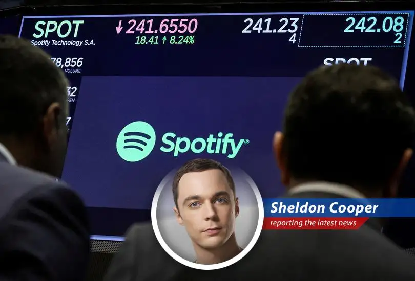 Sheldon Cooper dissects the day's biggest market movers, from Spotify's suboptimal performance to Hims & Hers' surprising surge, all while lamenting the irrationality of the stock market.