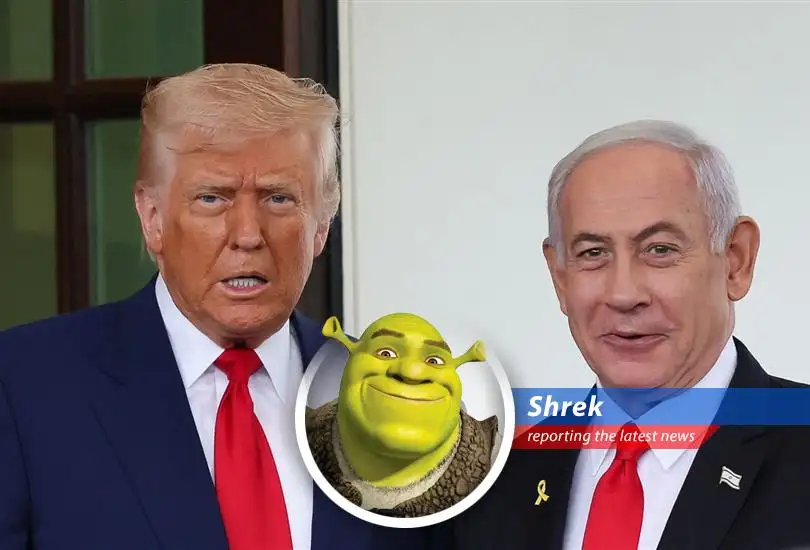 Shrek here, reporting on the hullabaloo surrounding Trump's defense of Netanyahu, US aid to Israel, and the whole blasted Middle East situation. Get off my lawn!