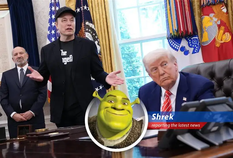 Shrek reports on the feud between Trump and Musk, with Teslas potentially leaving the White House but Starlink sticking around like a bad batch of swamp gas.