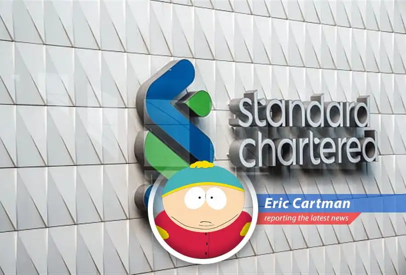 Standard Chartered's first-quarter profits are up, and I want a piece of the action! They're swimming in cash from wealth management and global markets, while all I got is this stupid Kenny...