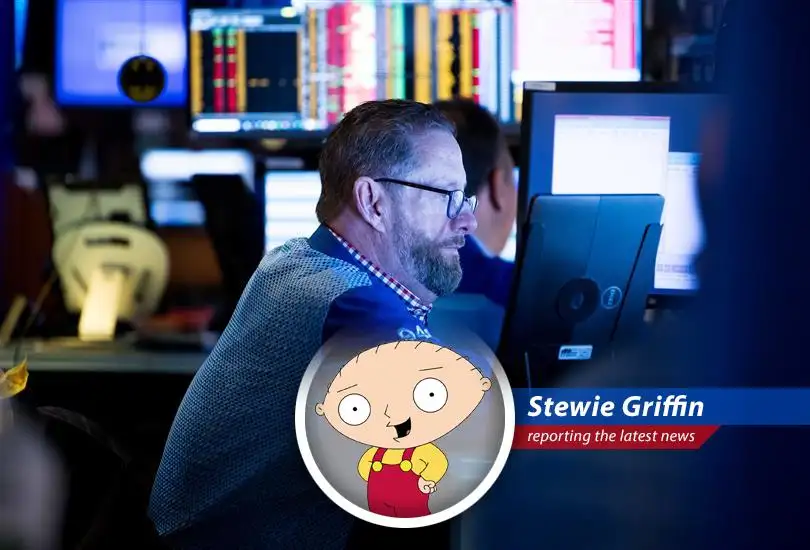 Stewie Griffin analyzes market trends, proving that the S&P 500's near record high signals an economy too strong for any recession, despite minor setbacks and potential global conflicts. Prepare for my reign!