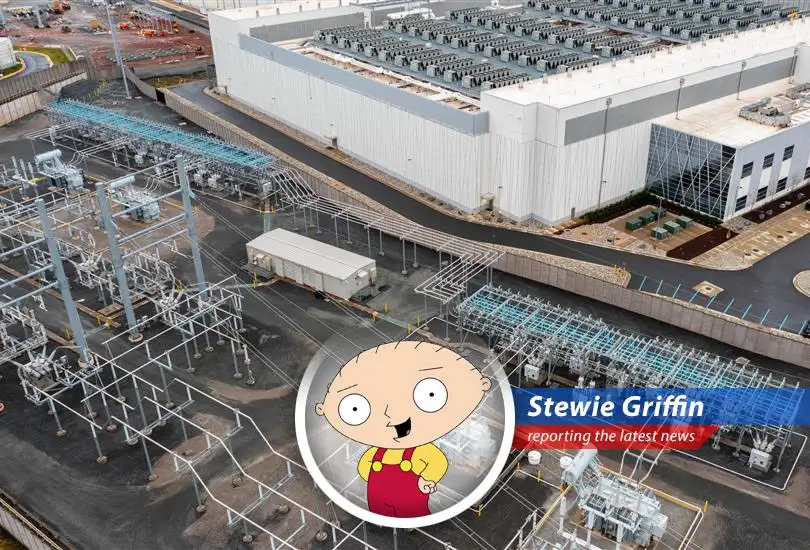 Stewie Griffin reports on Amazon's massive investment in North Carolina data centers, fueling the AI arms race and creating jobs... or does it?