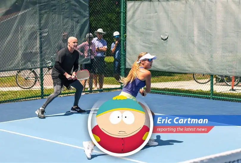 That tennis dude, Andre Agassi, is slumming it with the pickleballers, teaming up with some girl named Anna Leigh Waters. It's gonna be televised, so get your Cheesy Poofs ready.