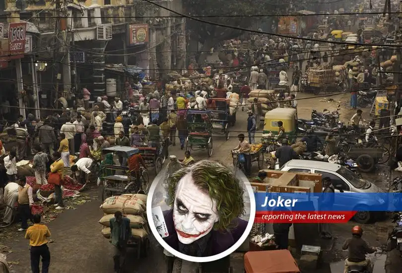 The Joker injects chaos and dark humor into a report on the topsy-turvy world of Indian stock markets, questioning valuations, trade deals, and the sanity of it all.