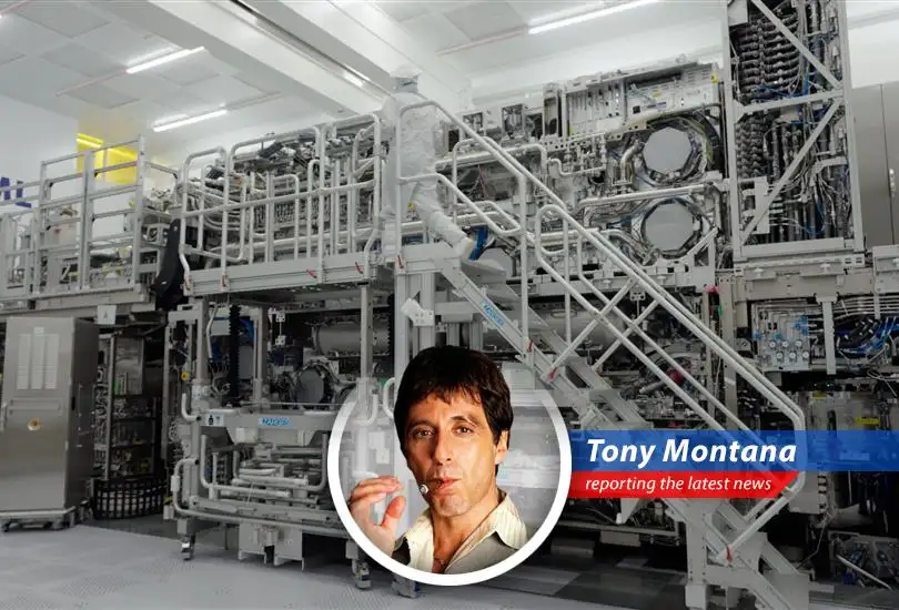 Tony Montana sizes up ASML's ridiculously expensive, bus-sized chipmaking machine, High NA, and its impact on the world, from tariff wars to AI domination, with a healthy dose of sarcasm and a nod to Moore's Law. Time to make money, first you get the machine, then you get the power, then you get the woman.