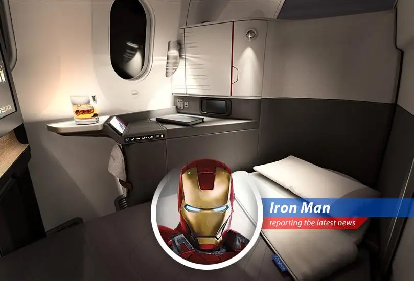Tony Stark, here, reporting on American Airlines' swanky new suites with sliding doors, finally taking off after some 'minor' delays. Looks like even airlines want to live the Stark life!