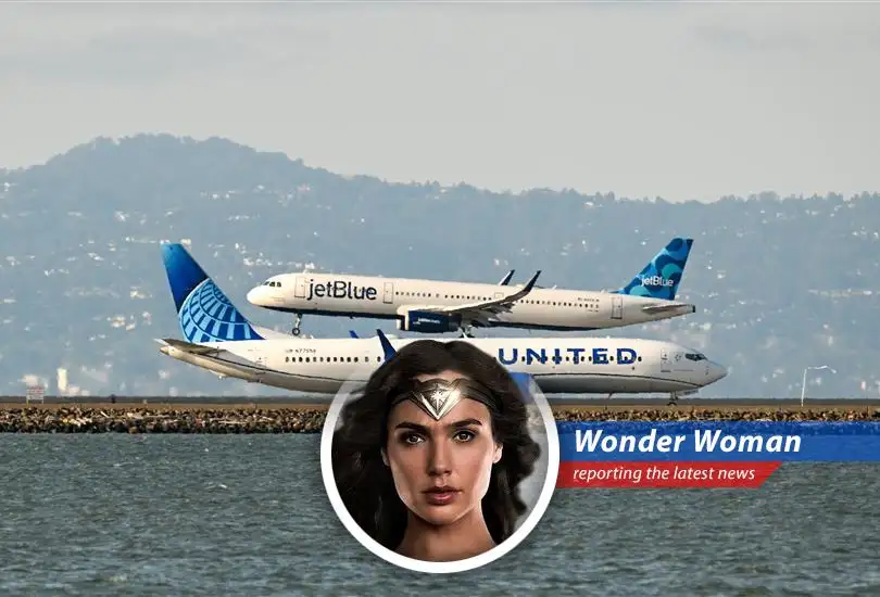 Wonder Woman reports on the quirky alliance between United Airlines and JetBlue, exploring their 'Blue Sky' partnership and questioning if it can truly soar above past failures.