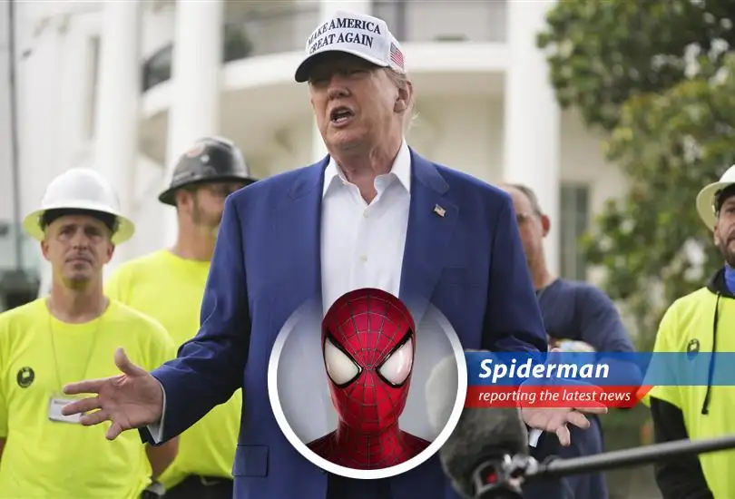 Your friendly neighborhood Spider-Man reports on the tangled web of accusations between Trump and Fed Chair Powell, swinging through the economics with a humorous twist.