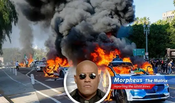 Autonomous vehicles become collateral damage in LA protests against immigration policies, raising questions about safety and the future of robotaxis. image