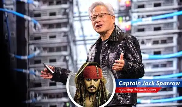 Captain Jack Sparrow reports on the brewing AI chip war between the US and China, with a savvy pirate's perspective on Nvidia's role and the stakes for global tech dominance. Savvy? image