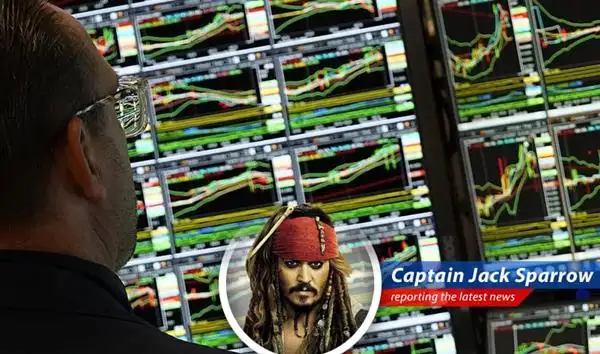 Captain Jack Sparrow reports on the chaos in the financial seas as investors scramble for safe havens amidst escalating tensions between Israel and Iran. image