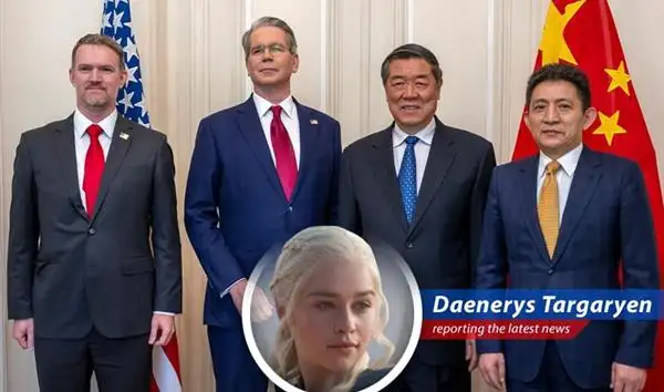 Daenerys Targaryen reports on the US and China's latest trade talks in London, finding humor and hidden dragons in their economic dance. image