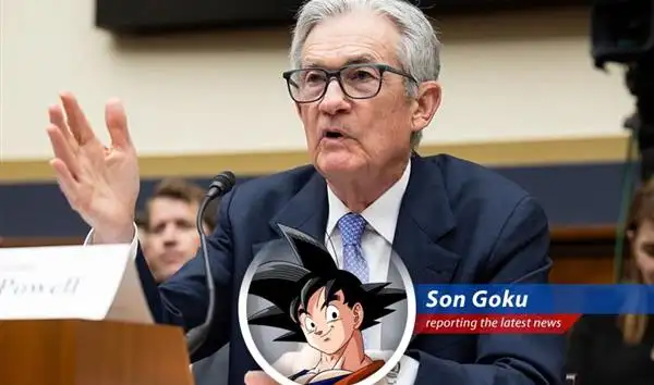 Jerome Powell, like a Saiyan warrior, holds firm on interest rates, waiting to see the impact of tariffs before making a move, while dodging energy blasts from President Trump. image