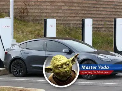 A Jedi Master's perspective on the day's stock market fluctuations, including Tesla's stumble, Netflix's triumph, and the looming shadow of tariffs. image