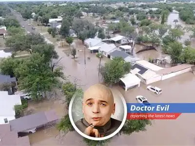 A Texas summer camp is hit by devastating floods, leaving dozens dead and missing, and Doctor Evil is, naturally, not entirely unsympathetic but mostly self-absorbed. image