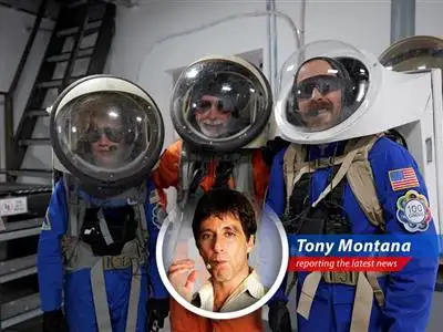 A crew of wannabe Martians chills in Utah, playing astronaut and getting ready for Elon Musk's big Martian party. Talk about a bunch of Marys... image