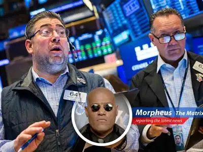 A deep dive into the stock market's recent highs, juxtaposed with economic uncertainties and looming AI threats, viewed through the lens of Morpheus. image